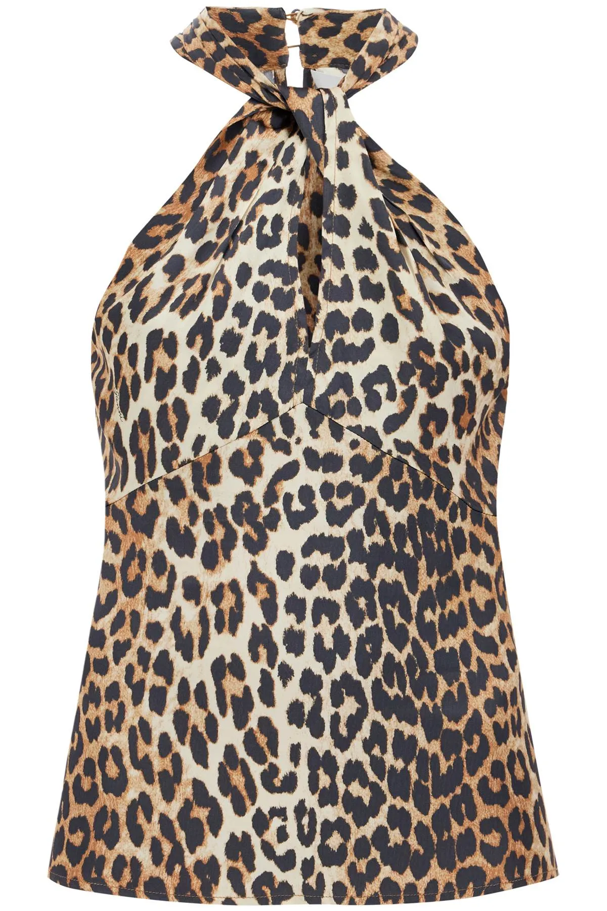 leopard print satin top for W0323 LEOPARD