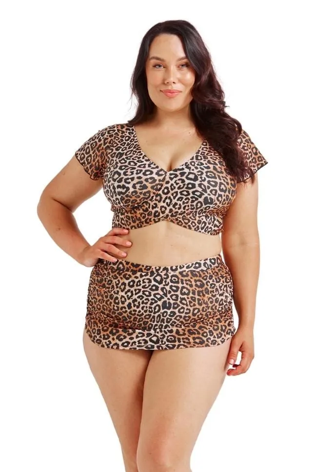 Leopard Retro Skirted Bikini Bottoms | Sustainable Swimwear