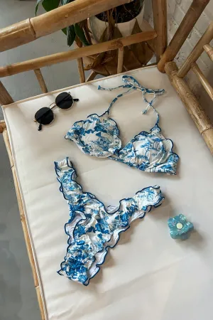 Lettuce Edge Bikini Bottom in Blue