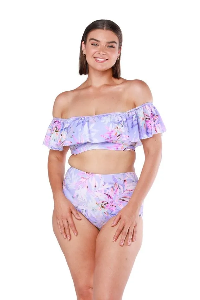 Lilac Florence Off The Shoulder Frill Bikini Top