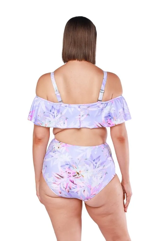 Lilac Florence Off The Shoulder Frill Bikini Top