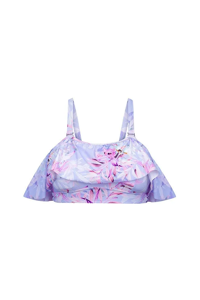 Lilac Florence Off The Shoulder Frill Bikini Top