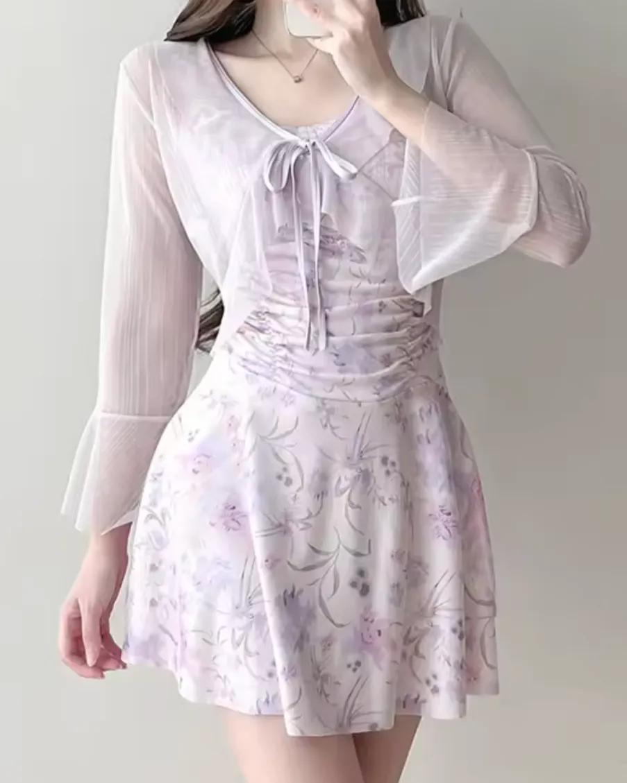 Lilith Swim Dress   Cardigan