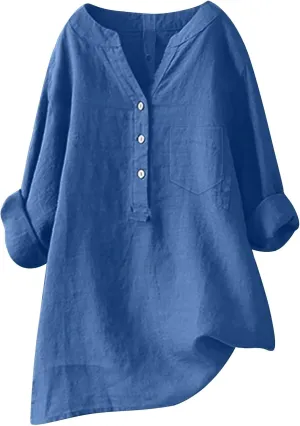 Linen Tops for Women Oversized Crewneck Summer Short Sleeve Linen Tee Shirts Plain Casual Beach Blouse
