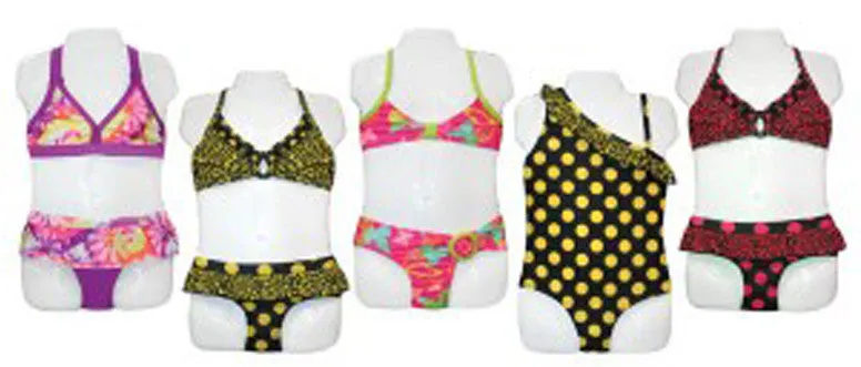 little girl's fashion one-piece & two-piece swimsuits - sizes 4-6x Case of 36