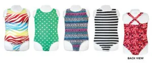 little girl's fashion one-piece, cross back swimsuits - sizes 4-6x/7 Case of 48