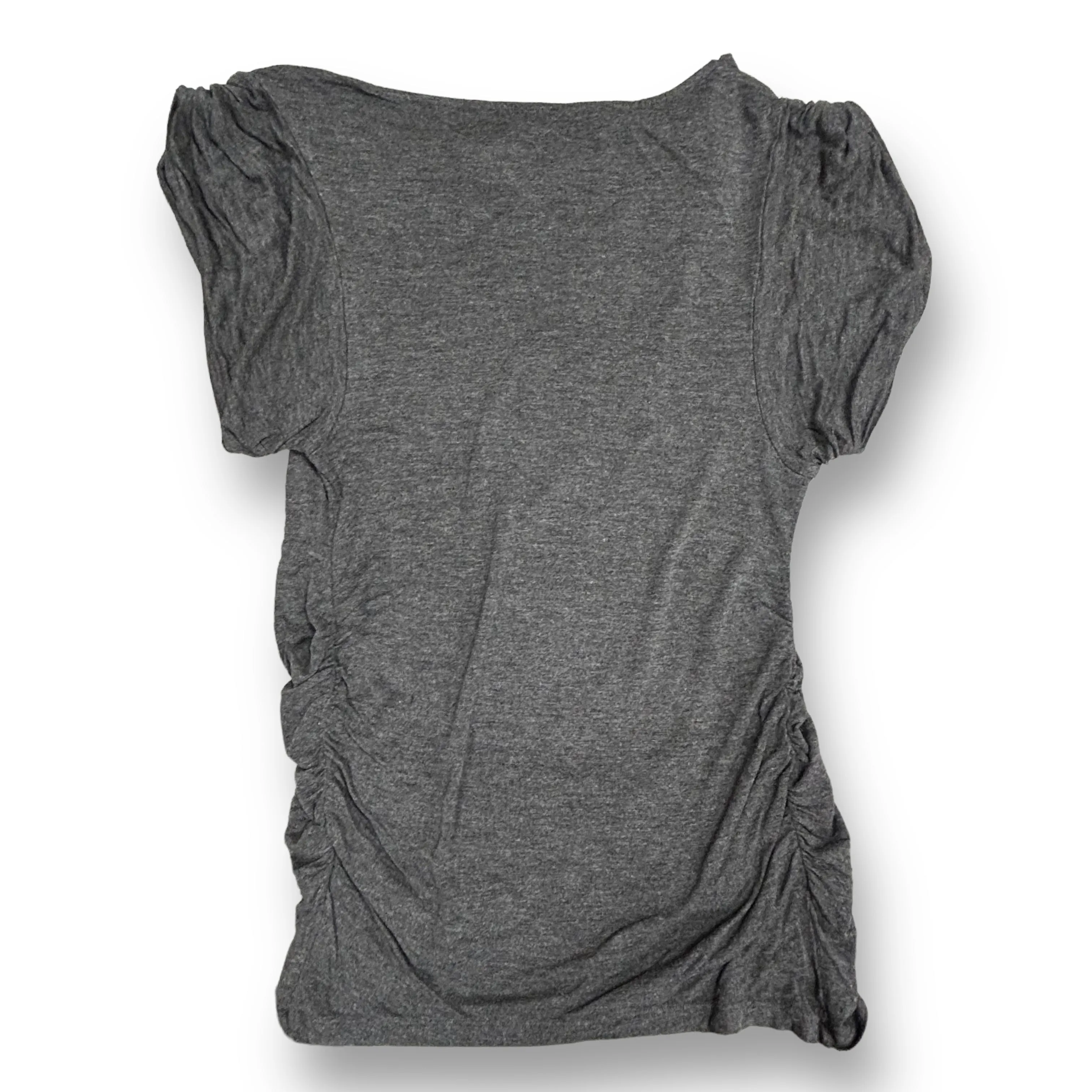 Liz Lange Size S Dark Gray Embellished Short Sleeve Maternity Top