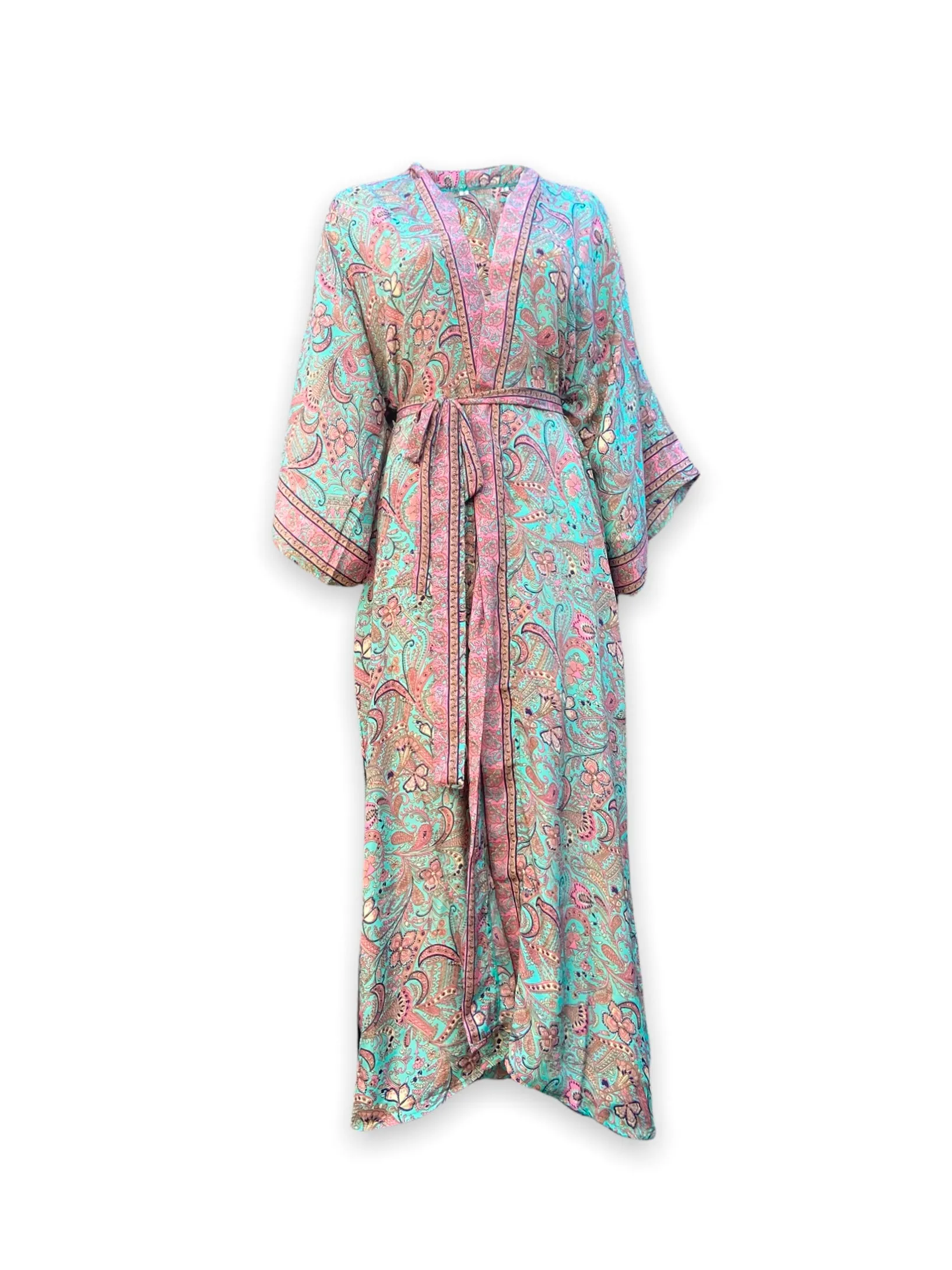 Long Floaty Kimono | Dix Blue & Pink
