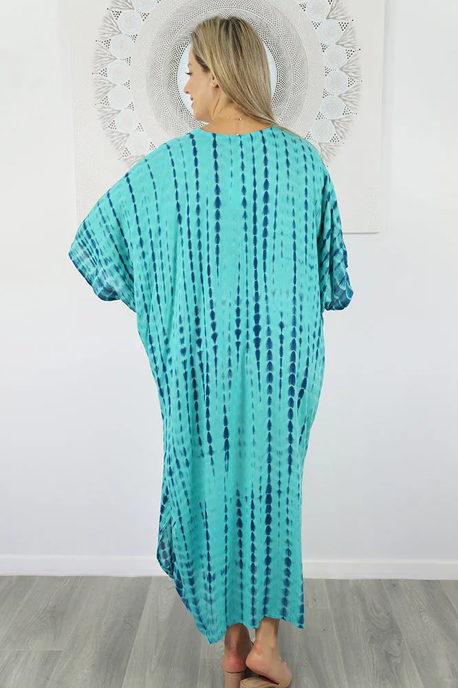 Long Kaftan "Crackle" Tie Dye