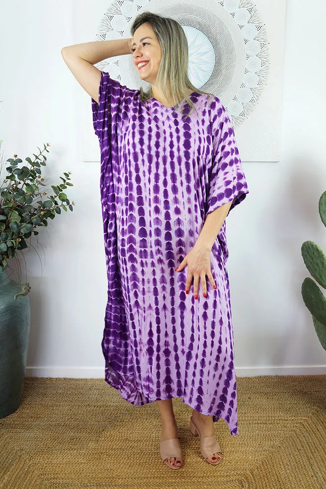 Long Kaftan "Crackle" Tie Dye