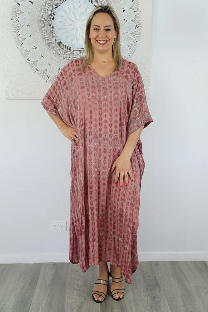 Long Kaftan "Crackle" Tie Dye