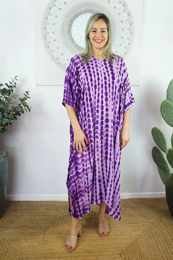 Long Kaftan "Crackle" Tie Dye