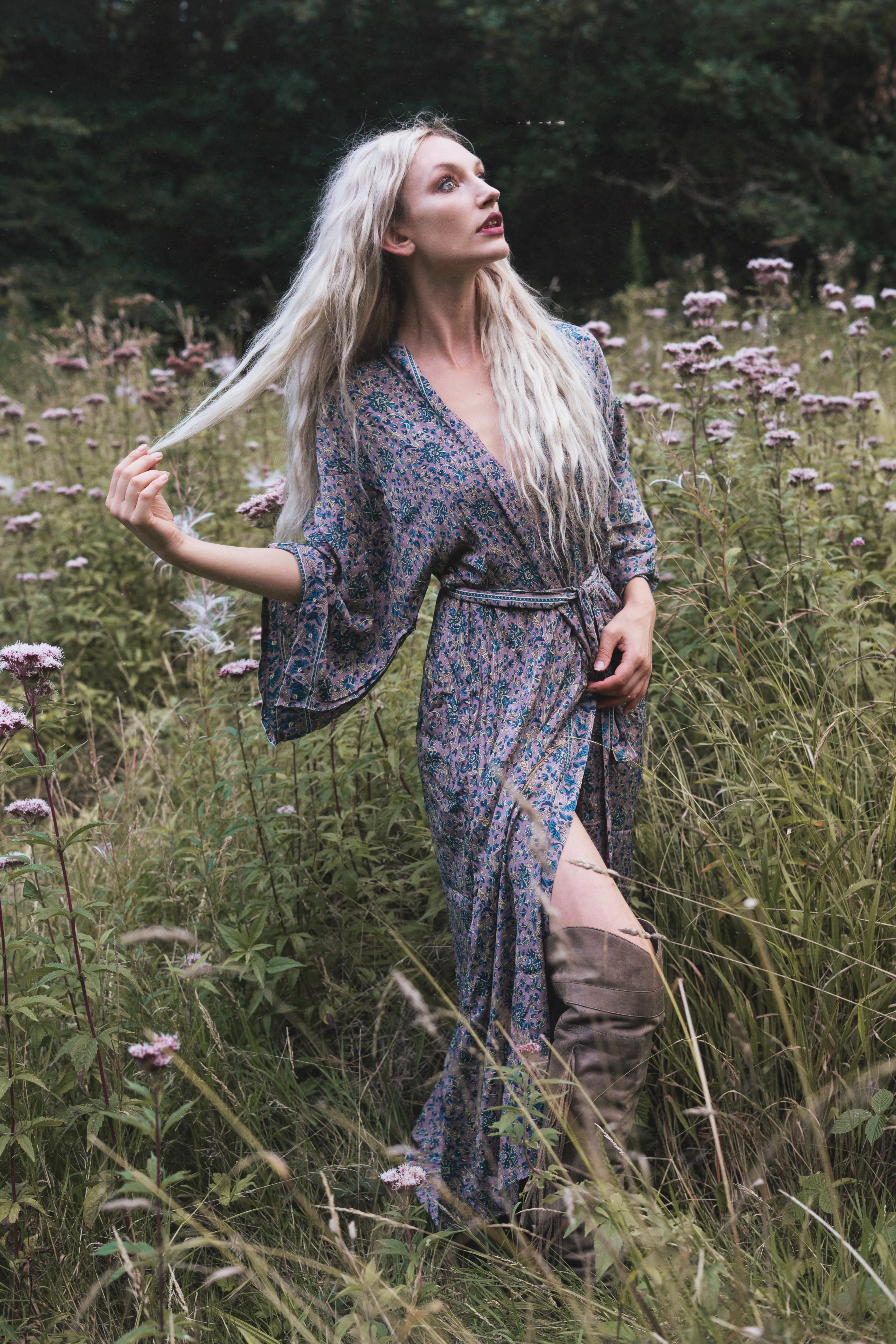 Long Kimono - Recycled Sari  | Plus Size (16 - 20)