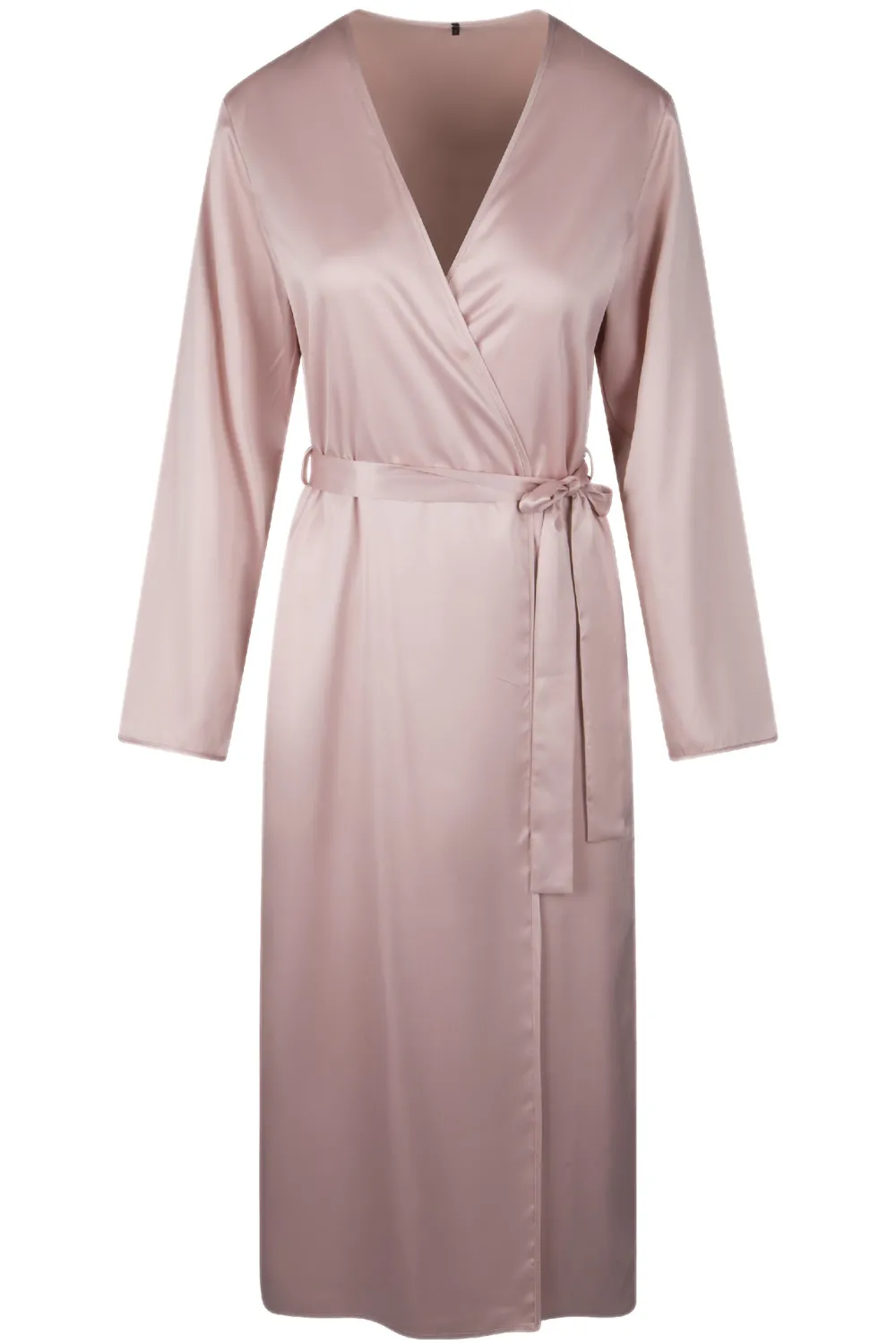 Long Satin Kimono Rose Smoke
