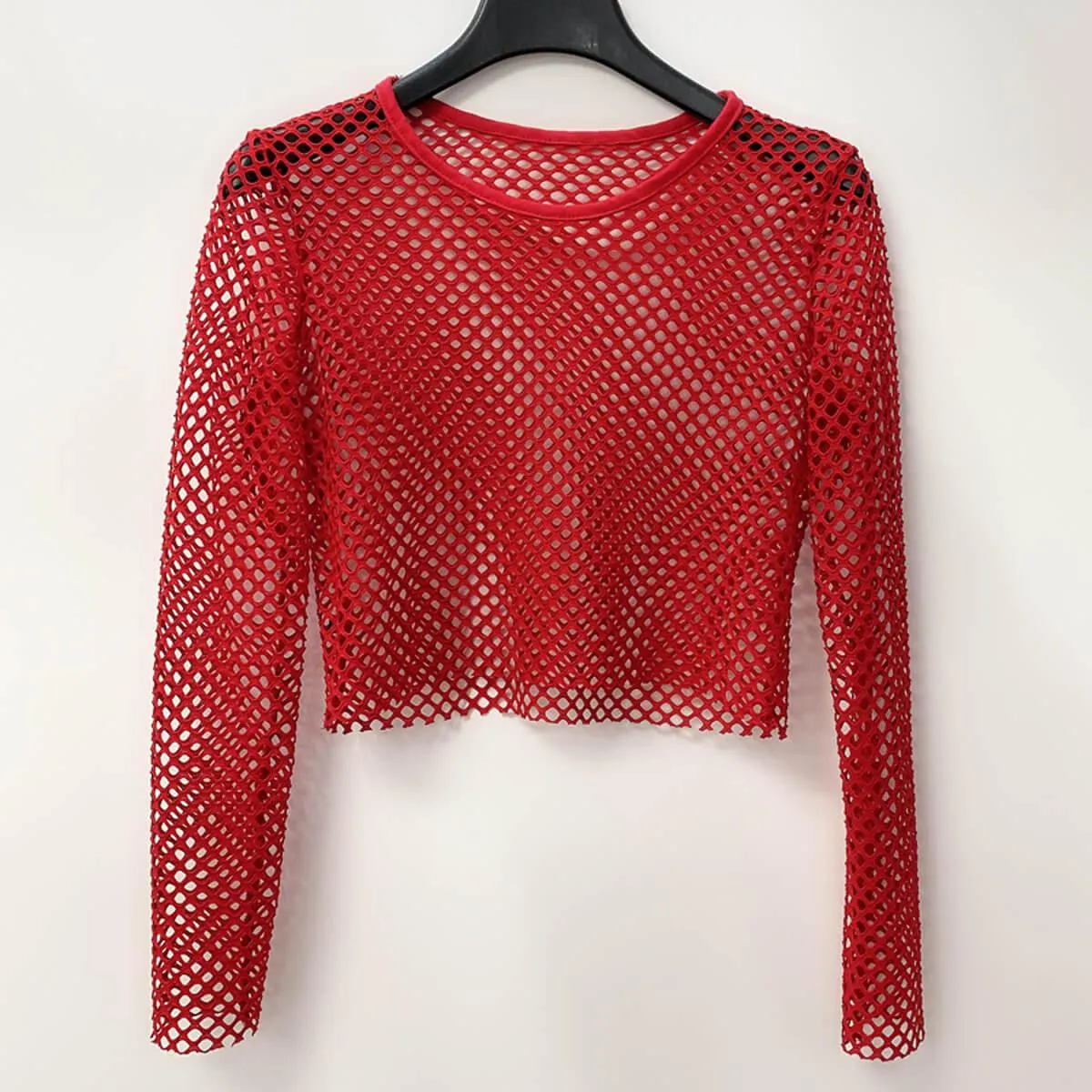 Long Sleeve Neon Fishnet Top