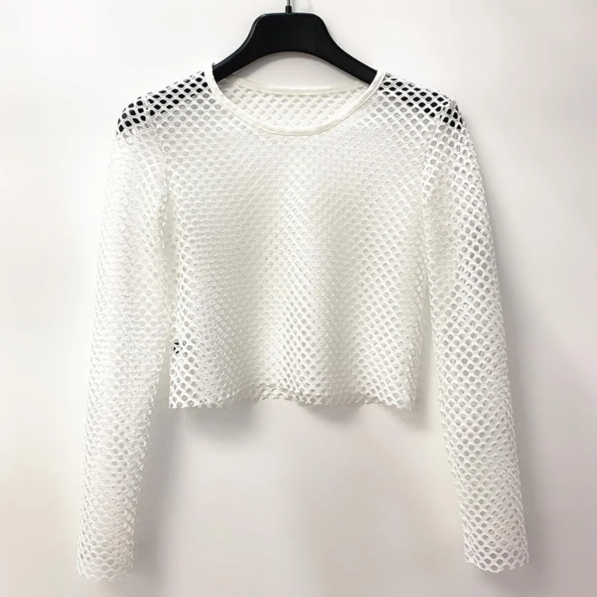 Long Sleeve Neon Fishnet Top