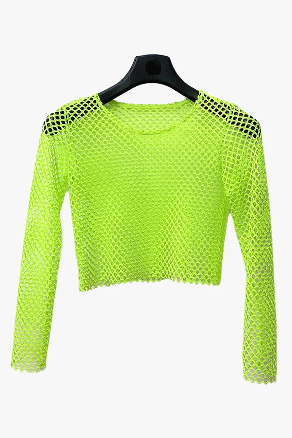 Long Sleeve Neon Fishnet Top