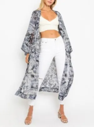 Long Sleeve Tie Dye Kimono