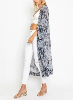 Long Sleeve Tie Dye Kimono