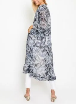 Long Sleeve Tie Dye Kimono