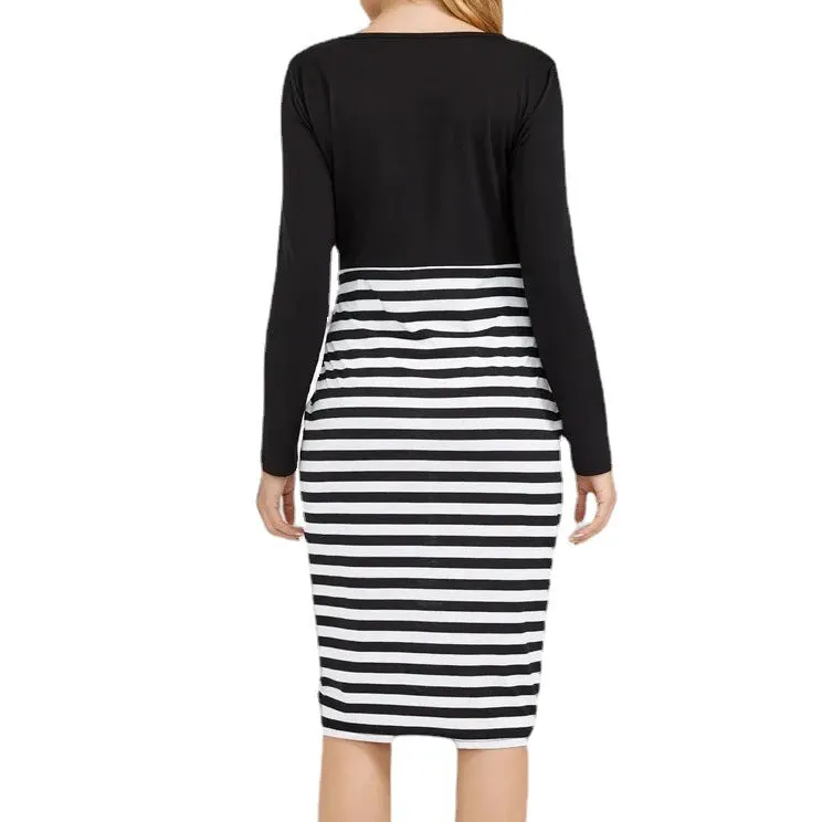 Loose Long-Sleeved Breastfeeding Maternity Dresses