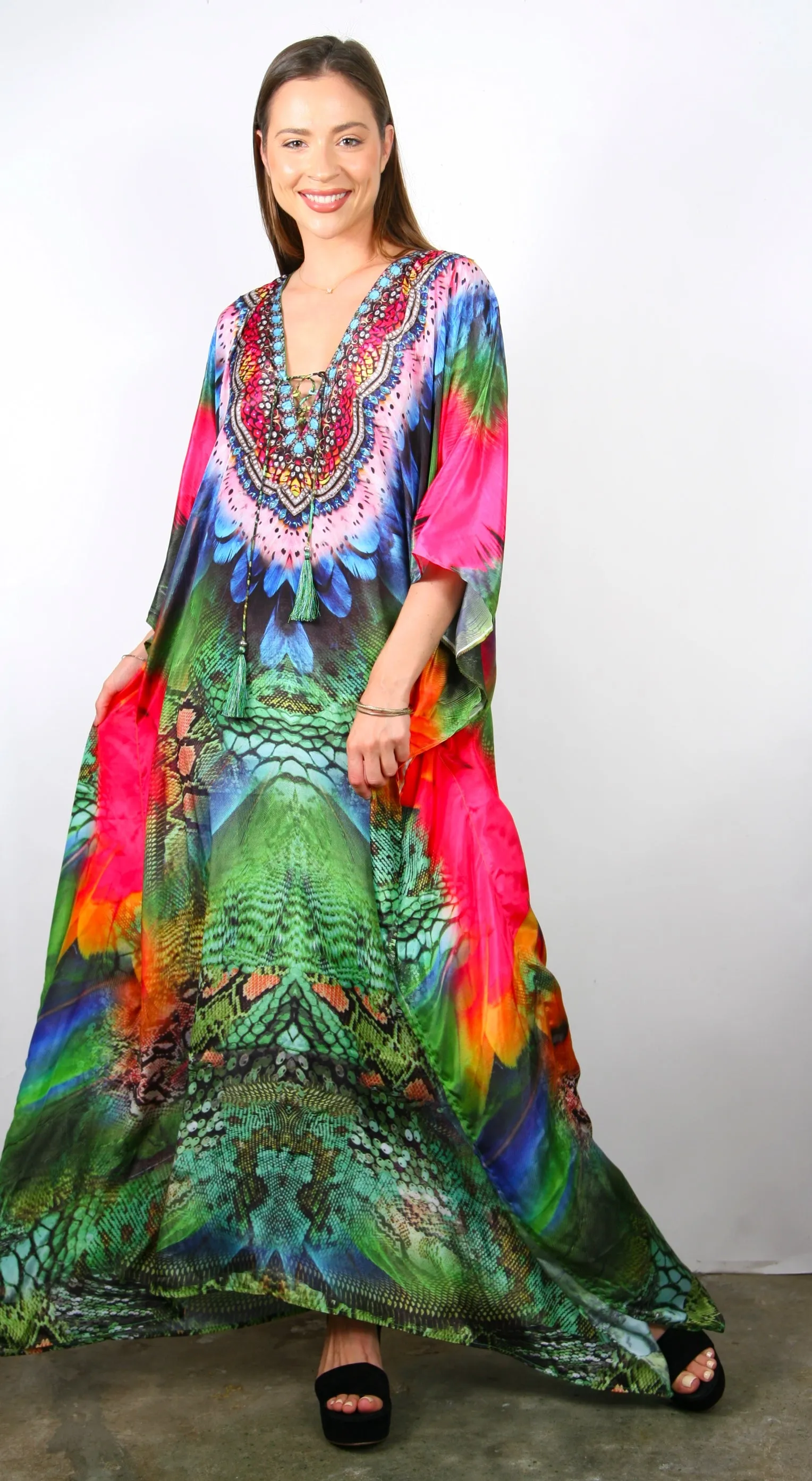 Love Bird - Lace Up Kaftan