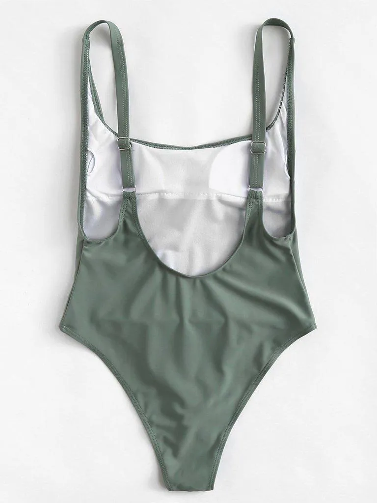 Low Back Adjustable Straps Swimsuit