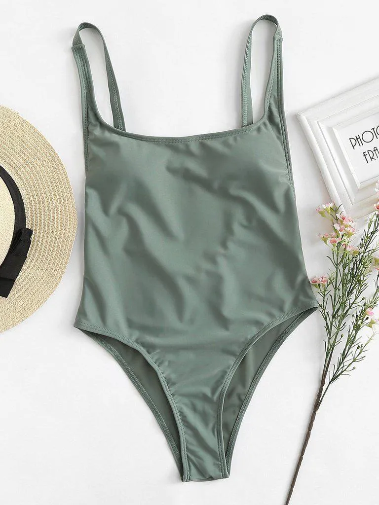 Low Back Adjustable Straps Swimsuit