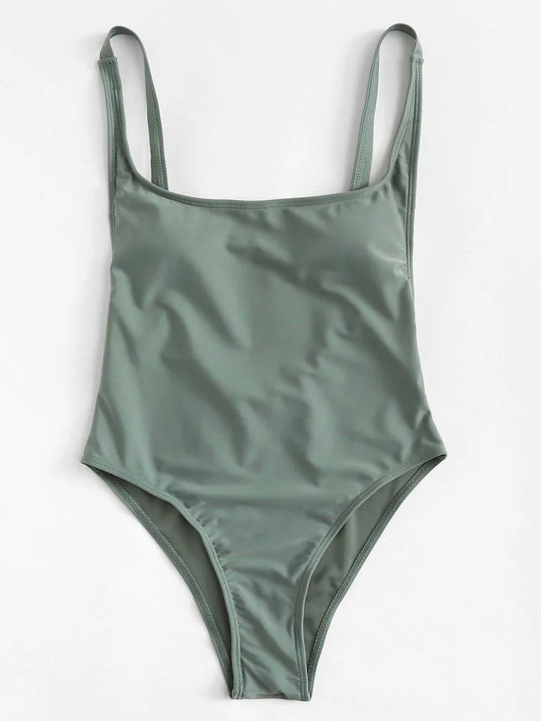 Low Back Adjustable Straps Swimsuit
