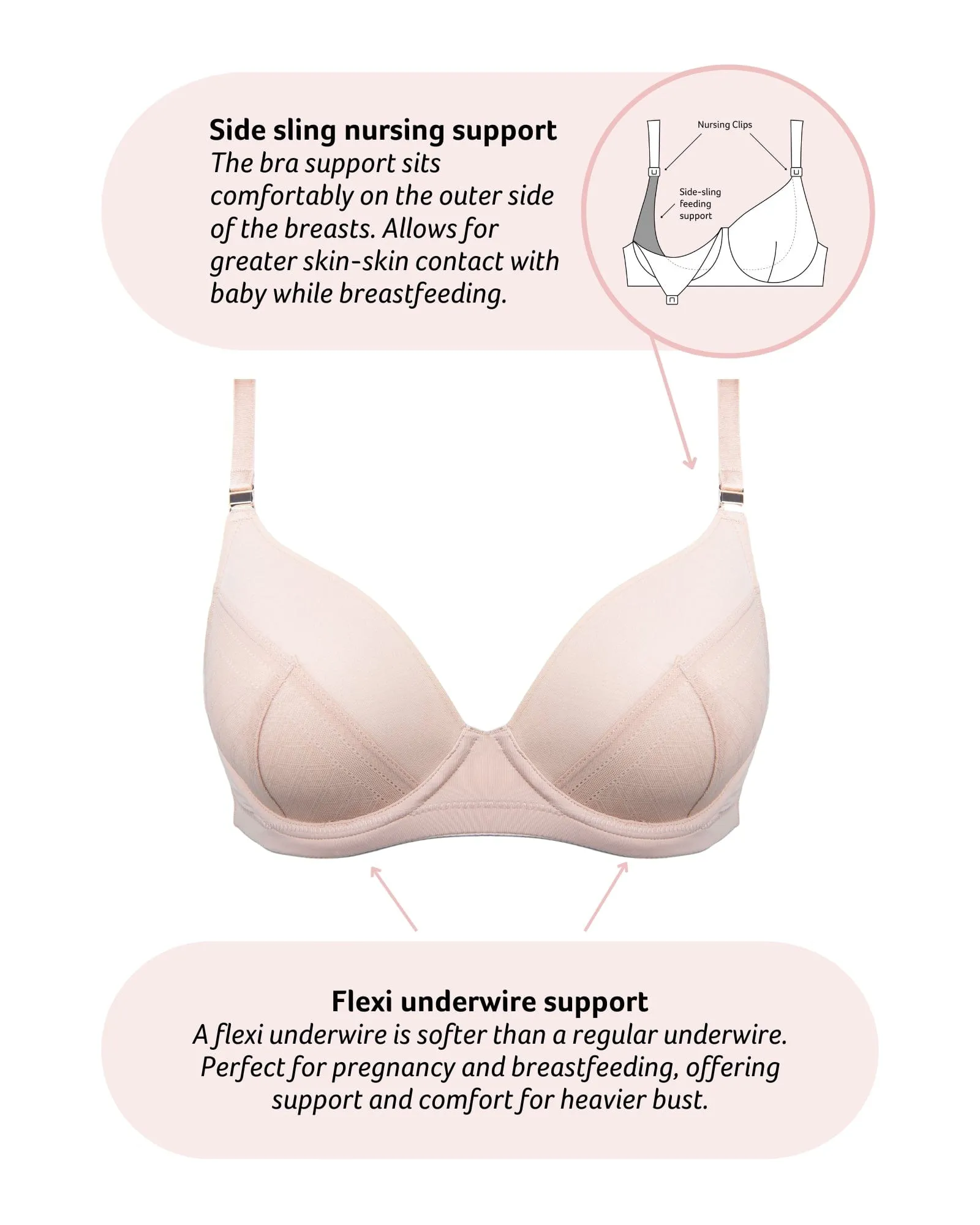 LUNAR ECLIPSE PLUNGE CASHMERE CONTOUR NURSING BRA - FLEXI UNDERWIRE