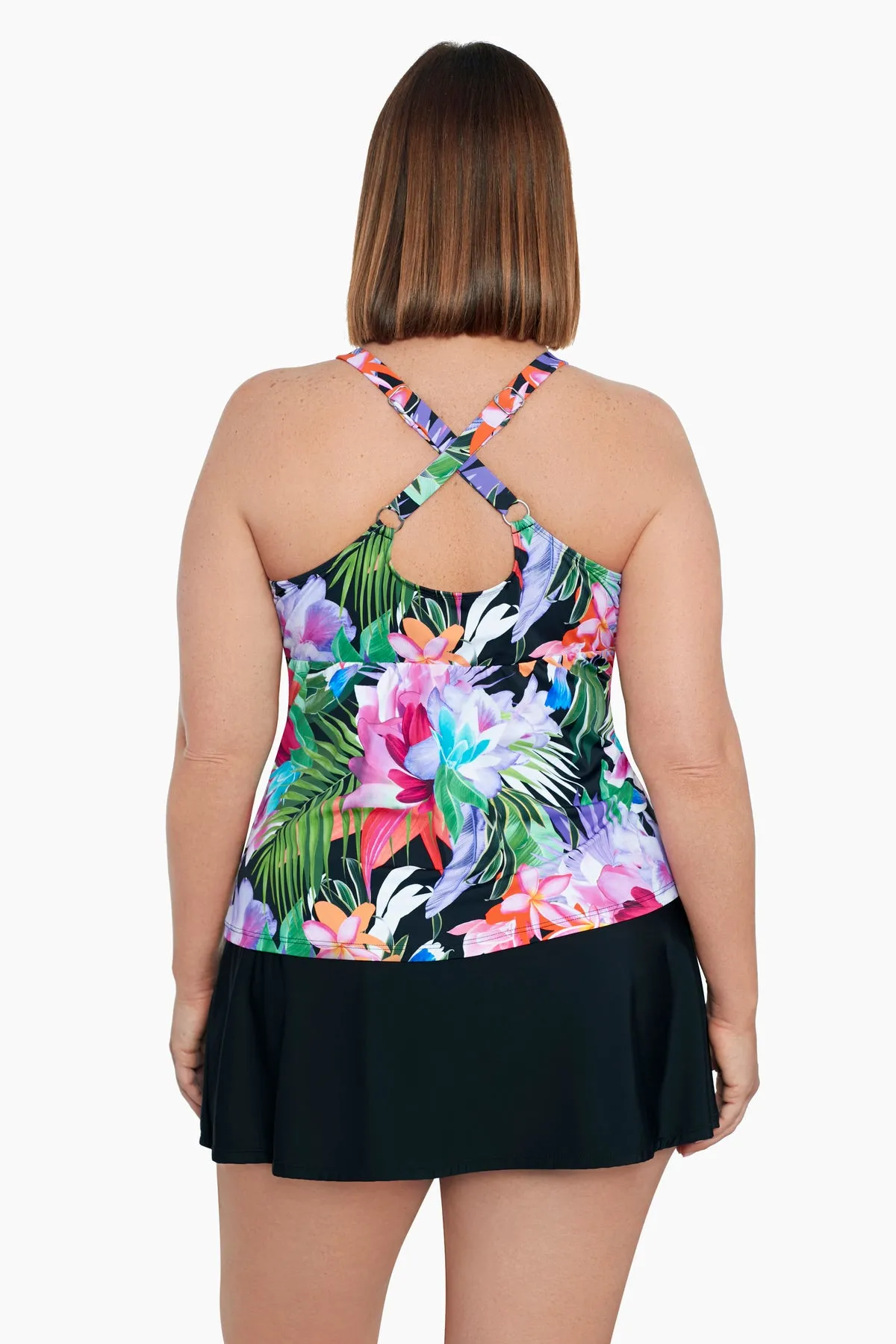 Lush Life Plus Size High Neck Keyhole Tankini Top