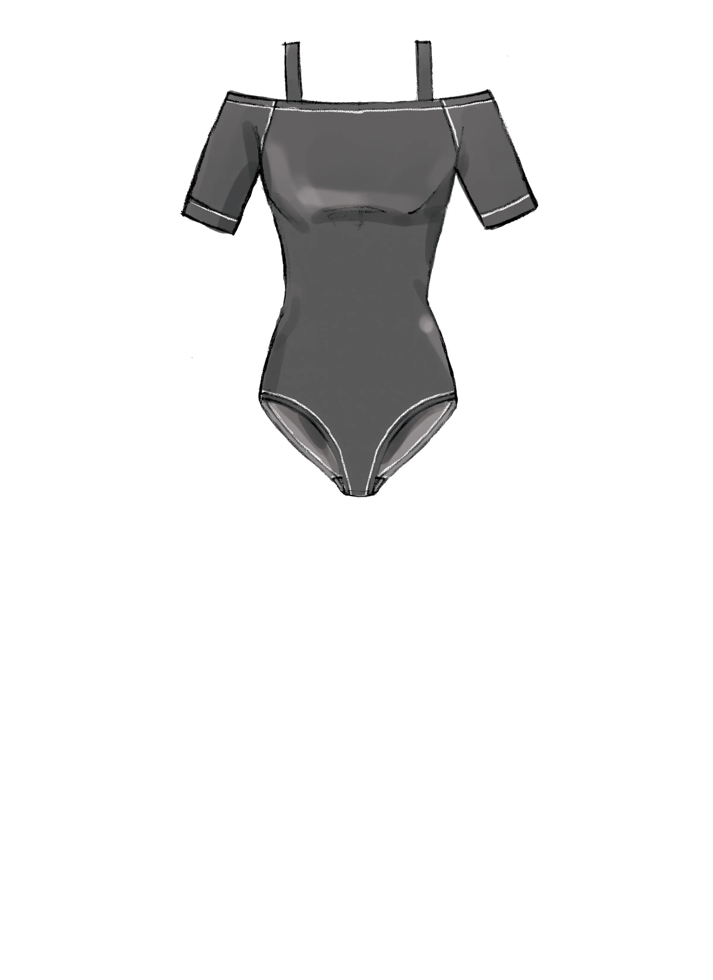 M7606 Off-the-Shoulder Bodysuits and Wrap Skirts