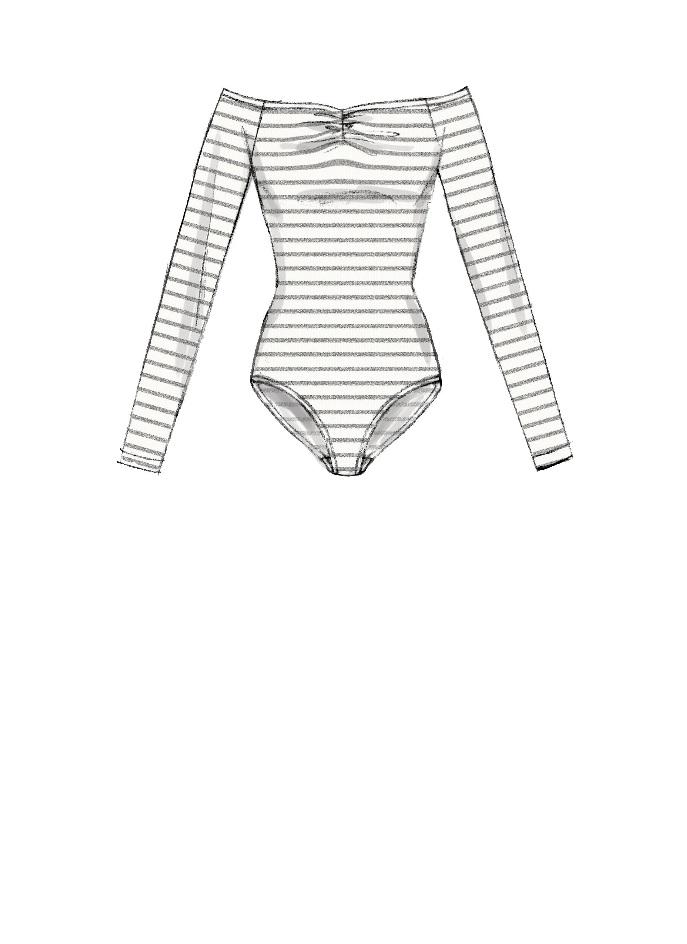 M7606 Off-the-Shoulder Bodysuits and Wrap Skirts