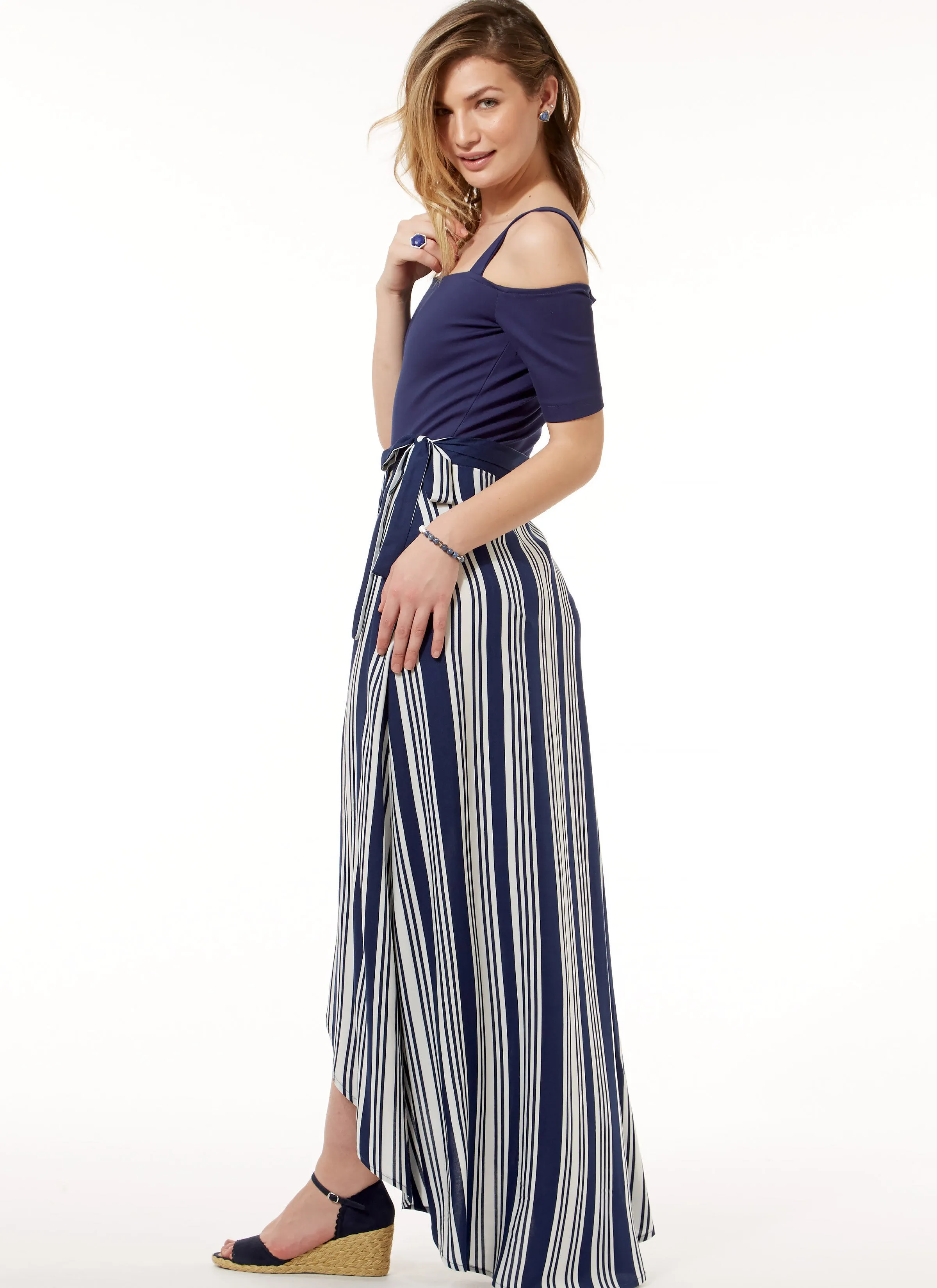 M7606 Off-the-Shoulder Bodysuits and Wrap Skirts