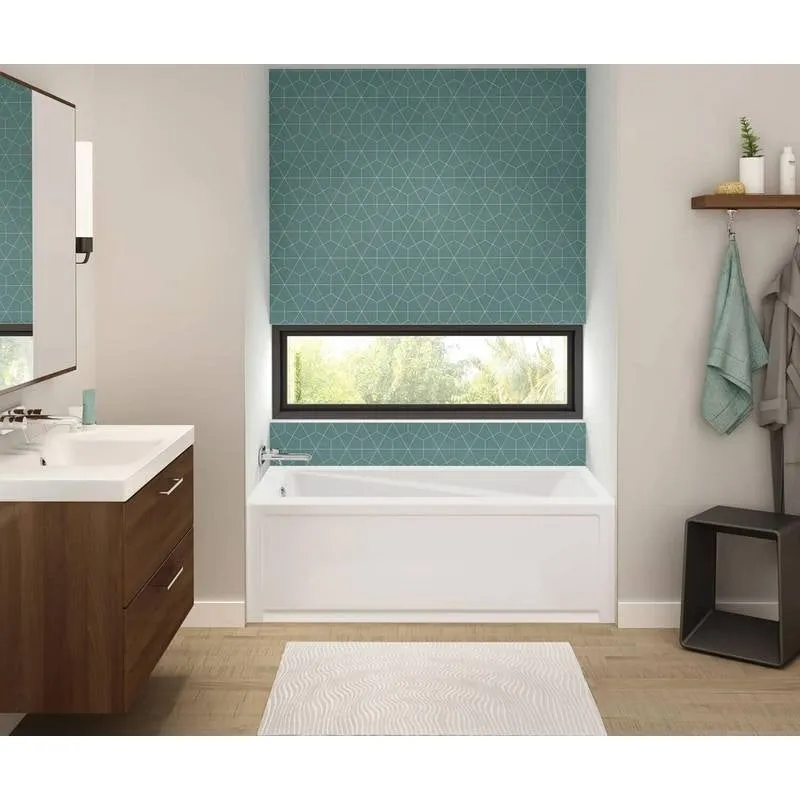 Maax Exhibit IFS AFR Acrylic Alcove Right-Hand Drain Bathtub in White 60 x 32 105512