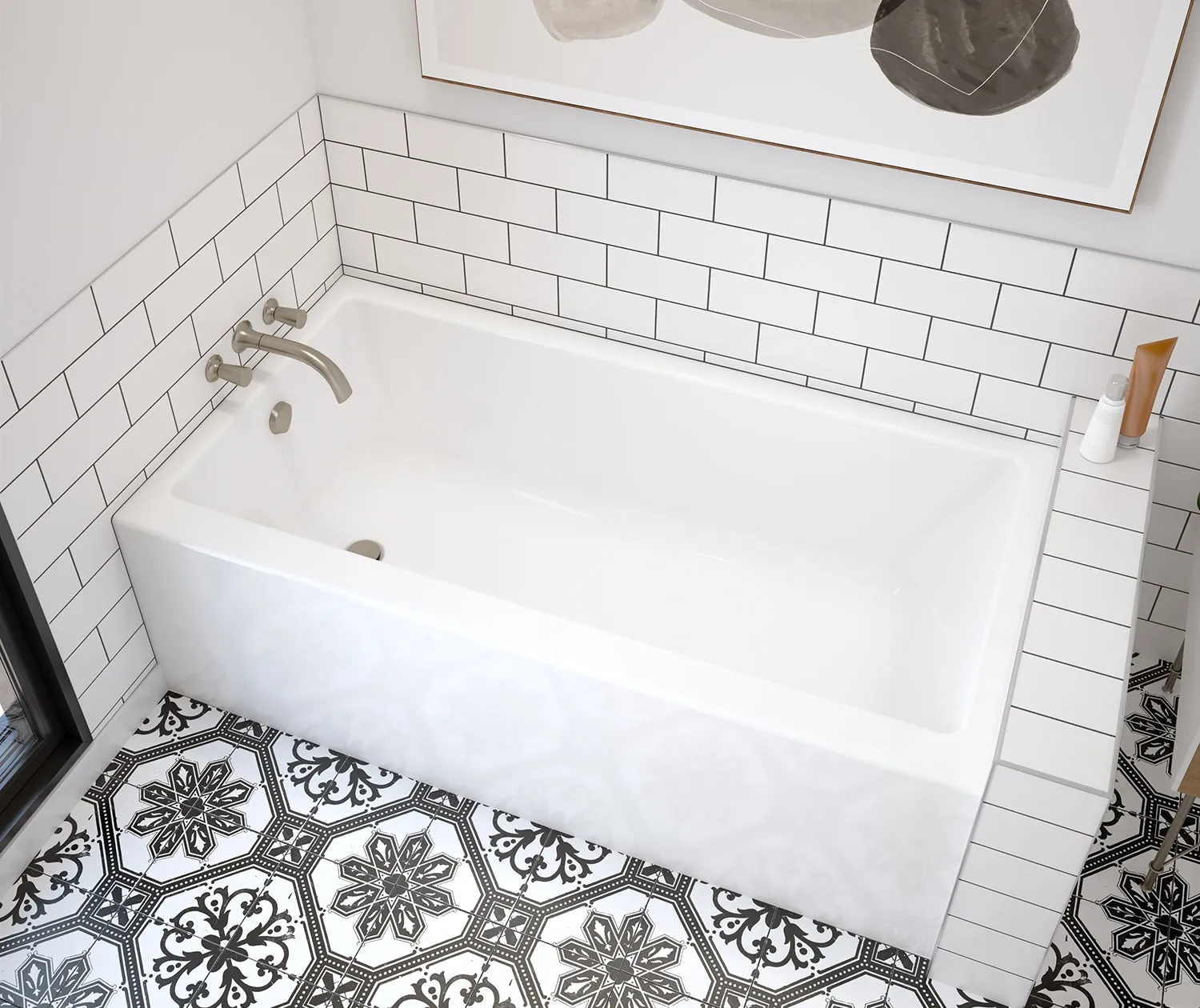 MAAX Rubix 60in.W x 30in.D x 20 3/8H, AFR Acrylic Alcove Left-Hand Drain Bathtub in White** PICK UP IN STORE ONLY **