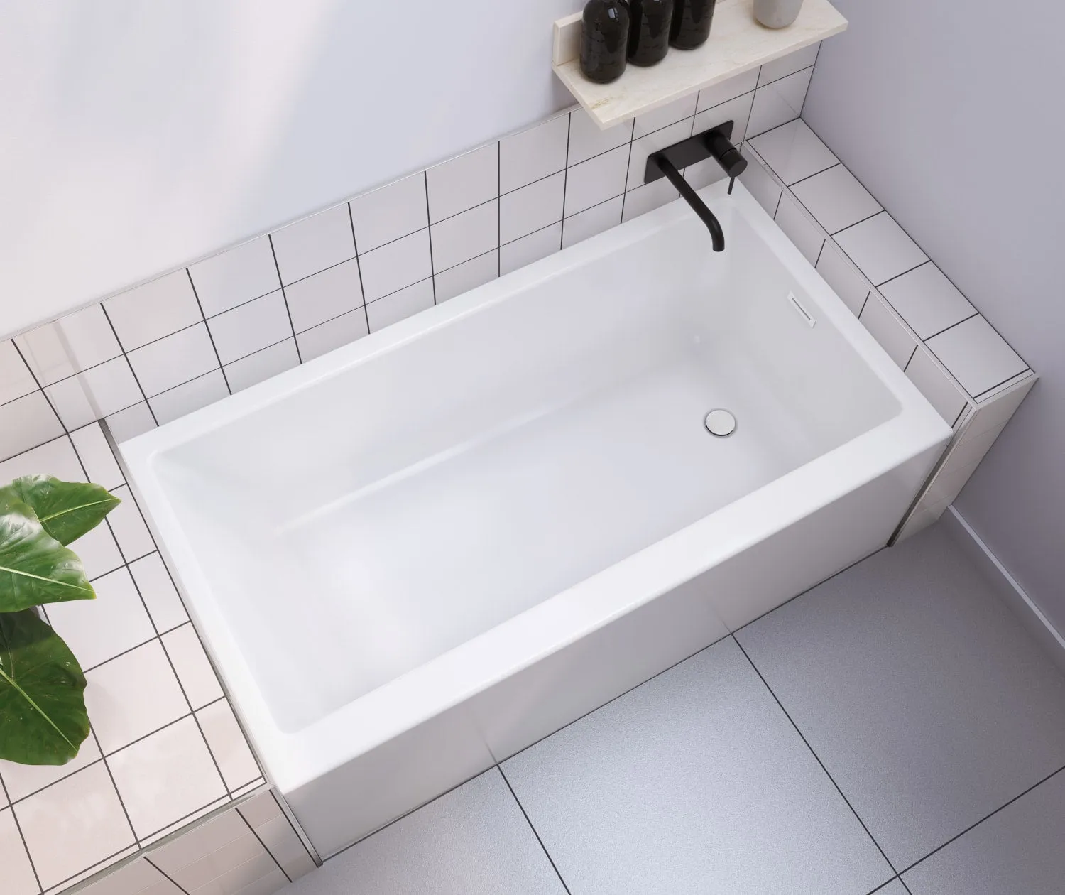 MAAX Rubix 60in.W x 30in.D x 20 3/8H, AFR Acrylic Alcove Left-Hand Drain Bathtub in White** PICK UP IN STORE ONLY **