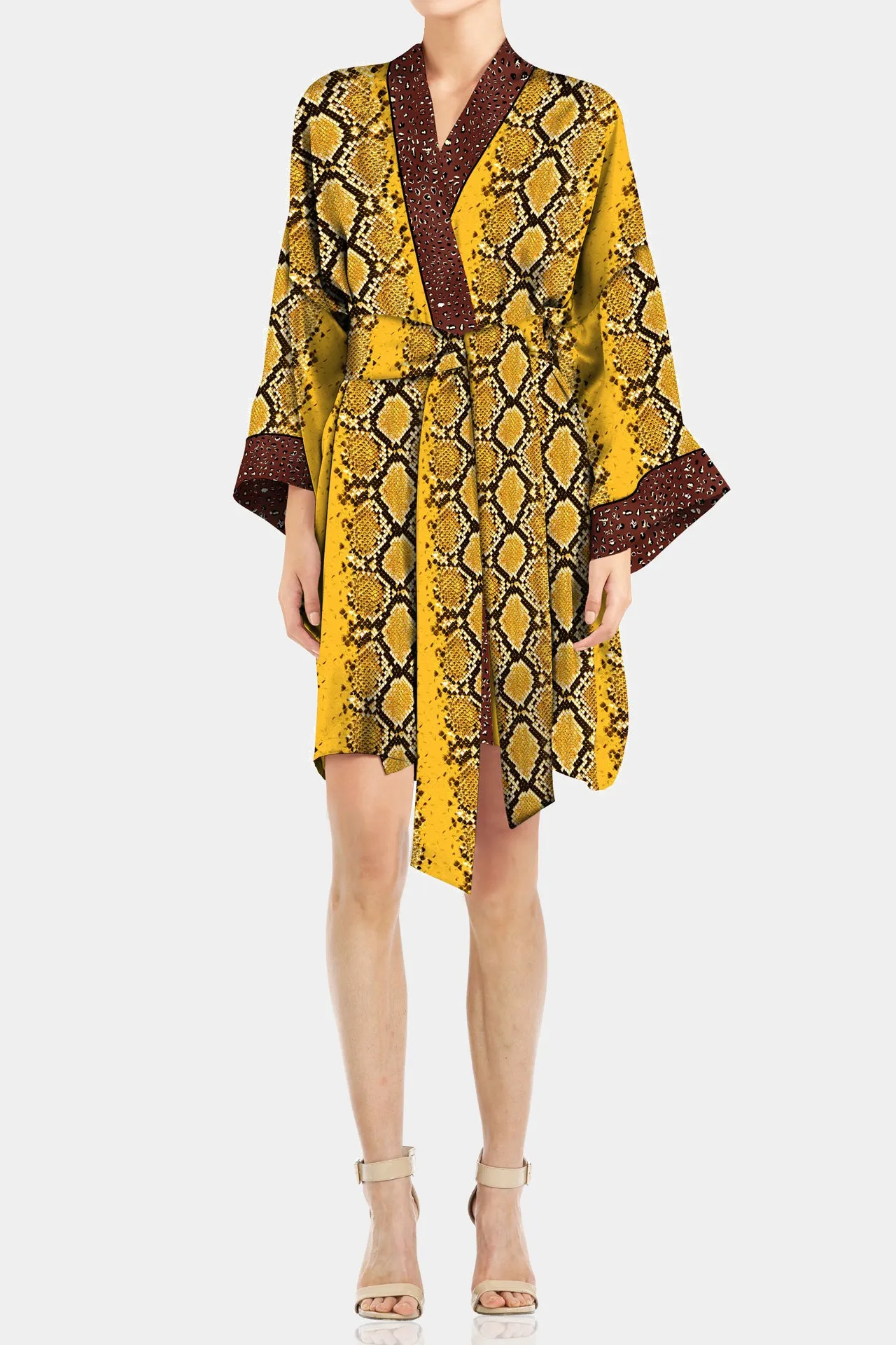 Made with Cupro Short Length Kimono Robe
