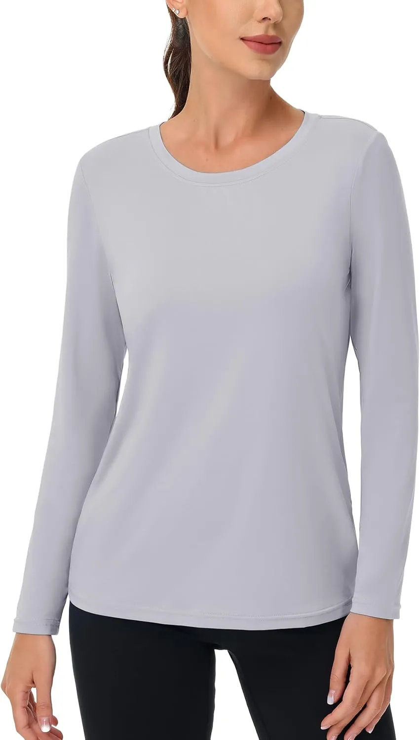 MAGCOMSEN Women's UPF 80  Workout Shirts Long Sleeve Atheltic T-Shirt Quick Dry Rash Guard Swim Tops