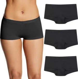Maidenform Women's Boyshort Underwear, Stretch Cotton Boyshort Panties for Women, Assorted, 3-pack