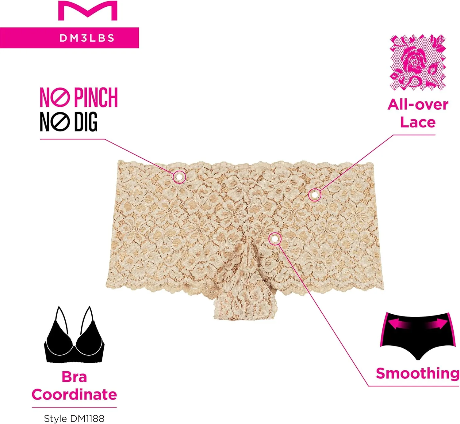 Maidenform Women's Cheeky Lace Boys'hort