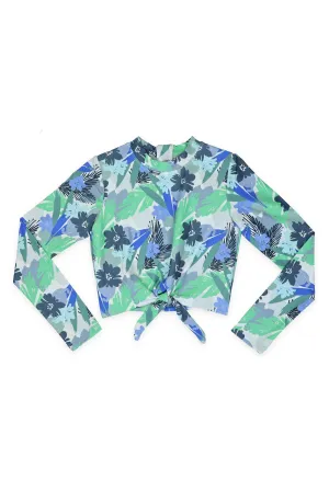 Makena Girls Long Sleeve Crop Rash Guard (Sale)