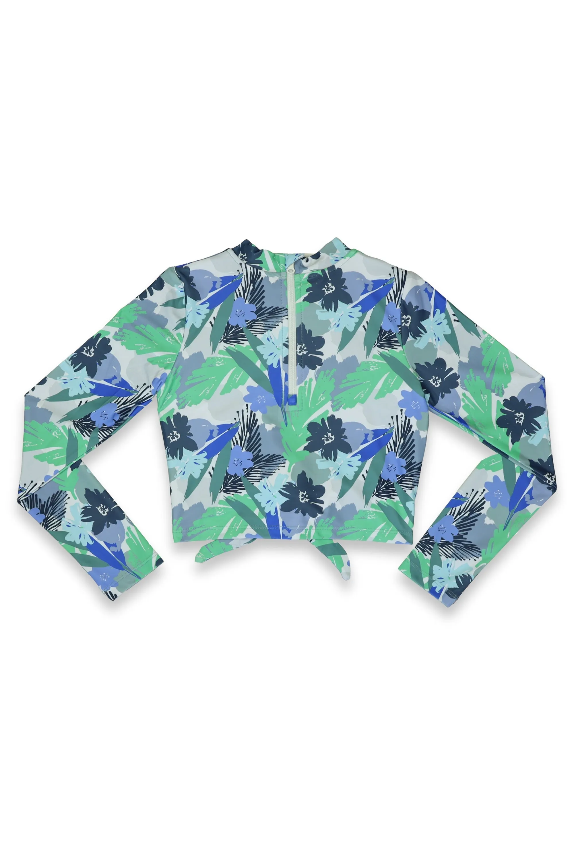 Makena Girls Long Sleeve Crop Rash Guard (Sale)
