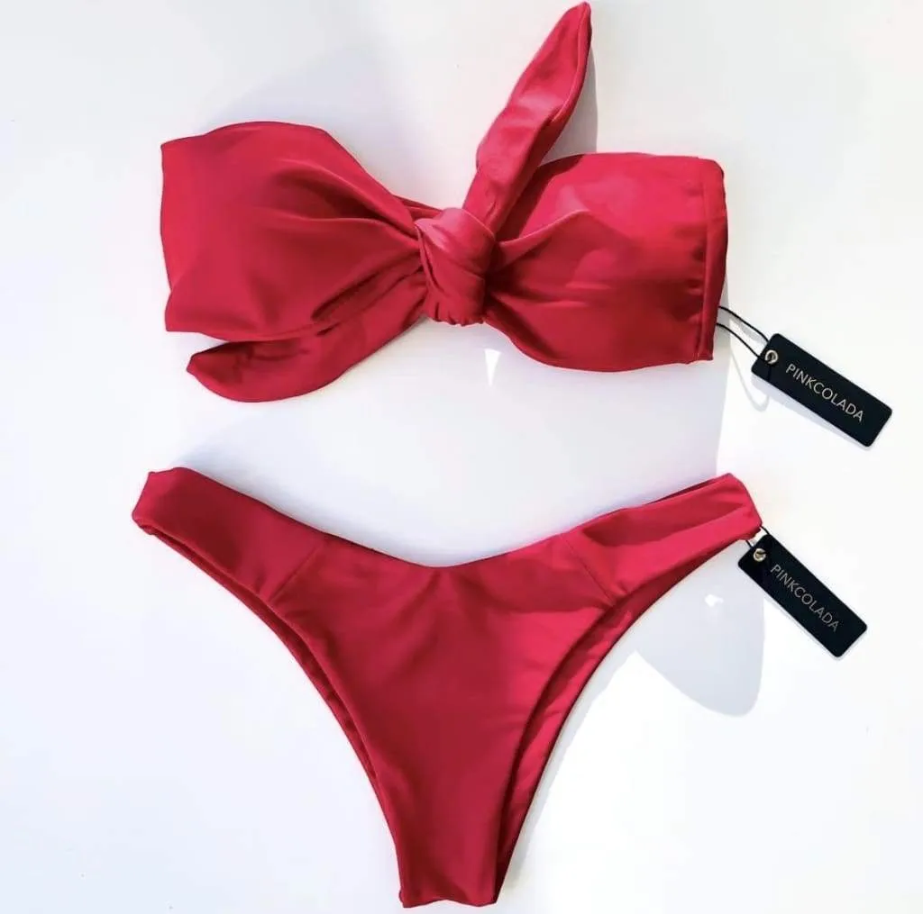 MALDIVES BIKINI BOTTOMS IN CORAL RED