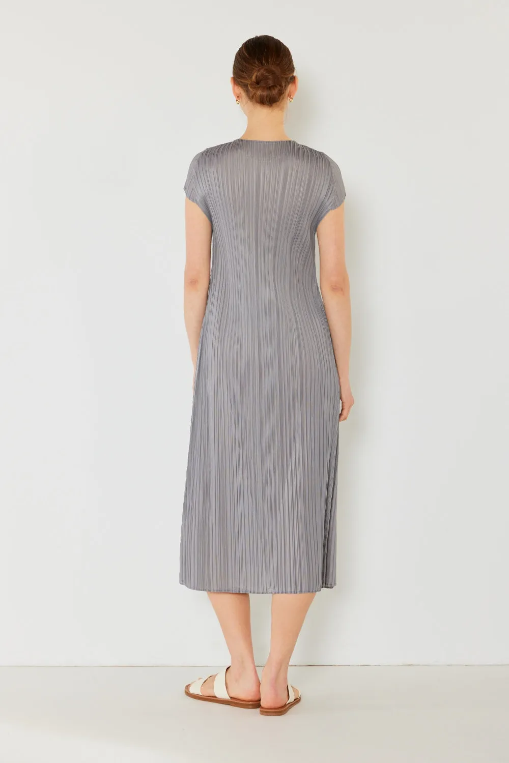 Mary Pleated Cap Sleeve A-Line Dress