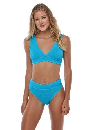 Maui V-Neck One Size Bikini TOP ONLY (Blue Turquoise)