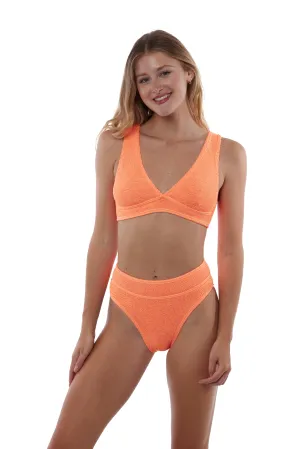 Maui V-Neck One Size Bikini TOP ONLY (Tangerine)