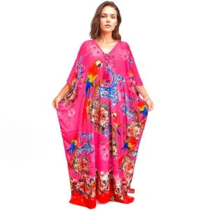 Maya Silk Mix Kaftan,Front tie with embellishments-Sizes AU 12-28