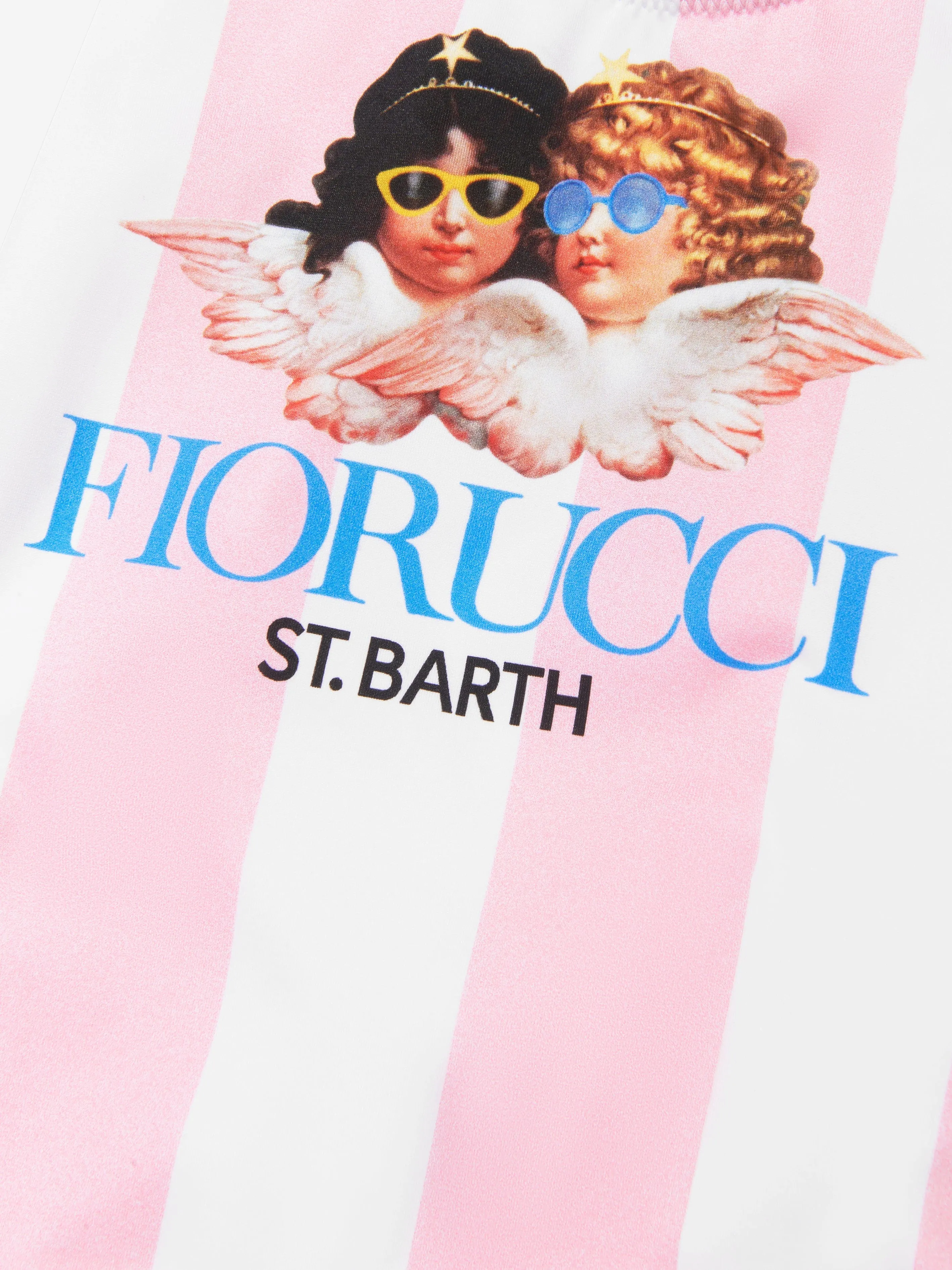 MC2 Saint Barth Girls Striped Fiorucci Swimsuit in Pink