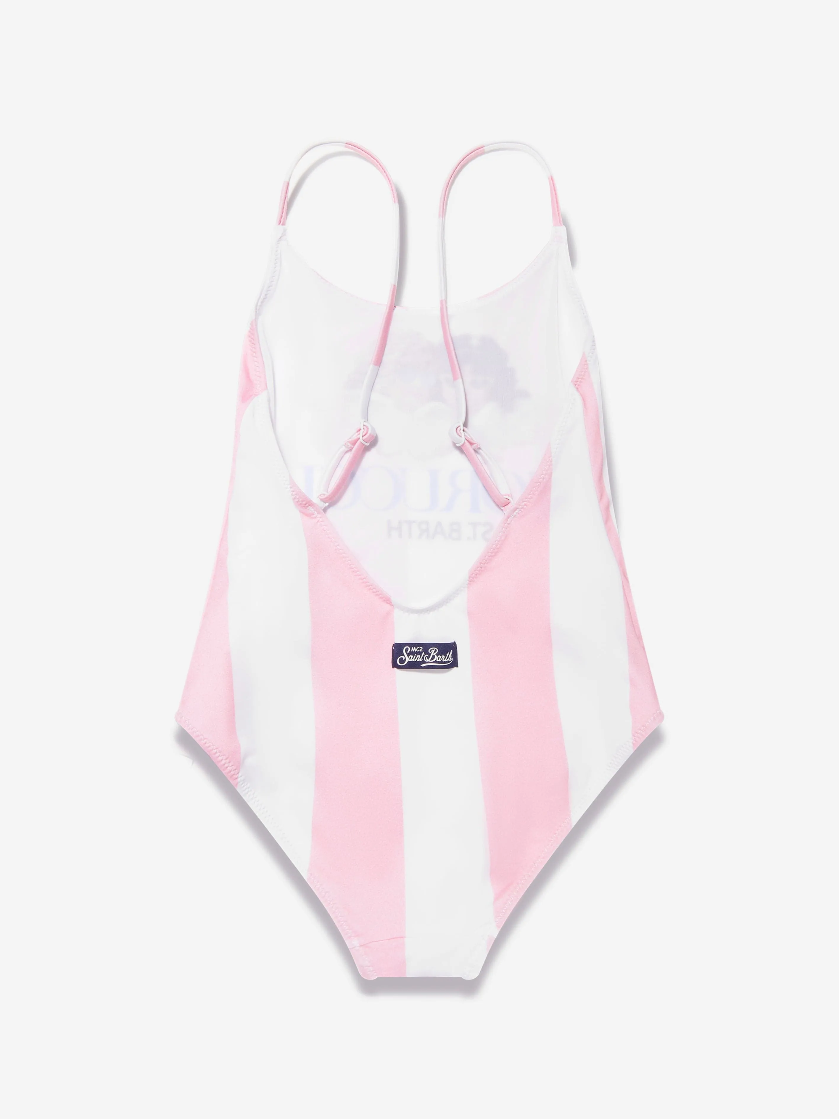 MC2 Saint Barth Girls Striped Fiorucci Swimsuit in Pink